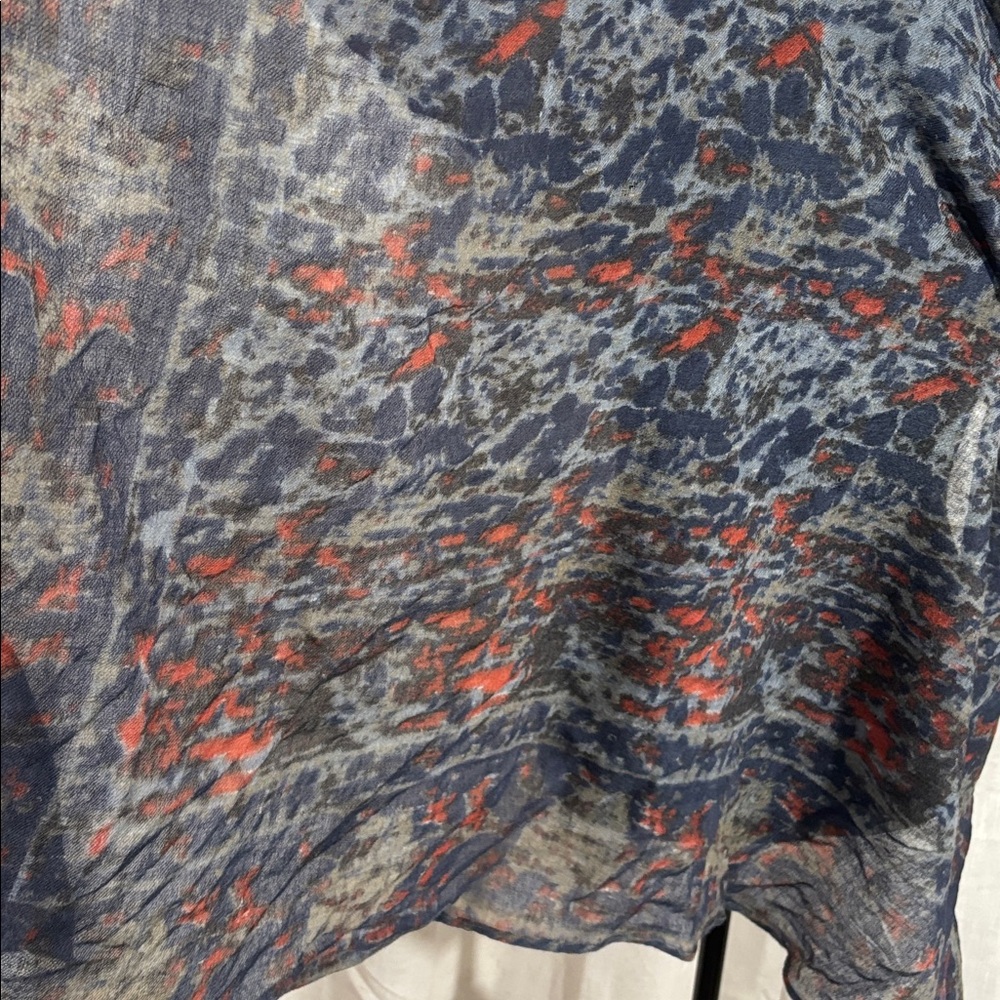 Versatile Navy & Red Patterned Women’s Scarf - Picture 4 of 4